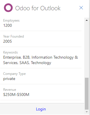 Logga in i Odoo-databasen