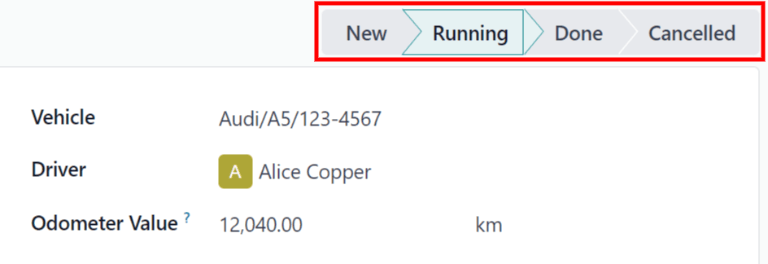 Lägeerna sett från serviceformuläret.