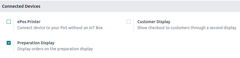 Setting to enable the preparation display feature