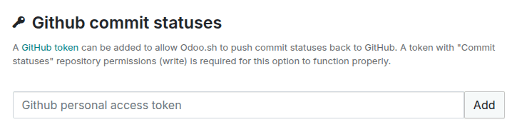 The GitHub commit statuses setting