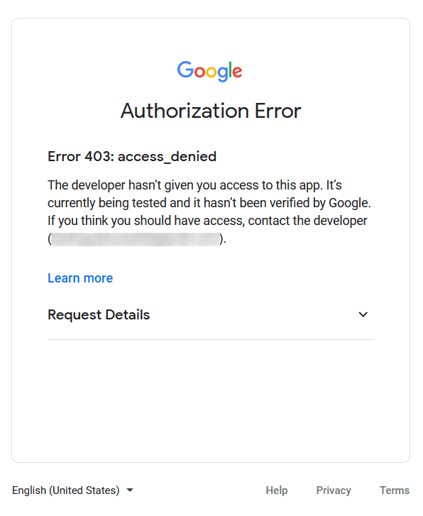 خطأ رفض الوصول 403. 