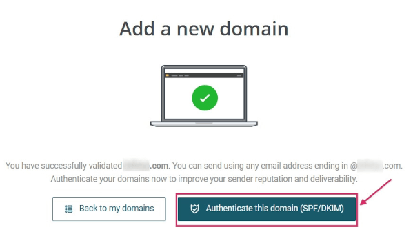 قم بمصادقة النطاق مع سجلات SPF/DKIM في Mailjet. 