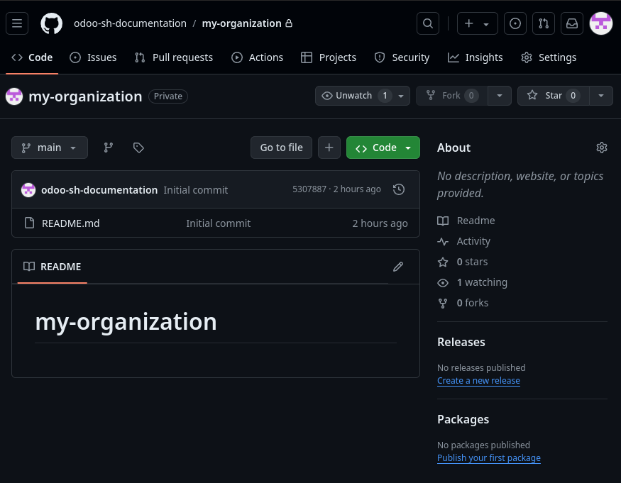 مثال على مستودع GitHub