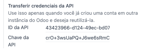 نقل بيانات اعتماد API.