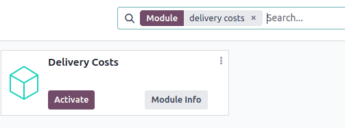 Installation des Moduls für Versandkosten.