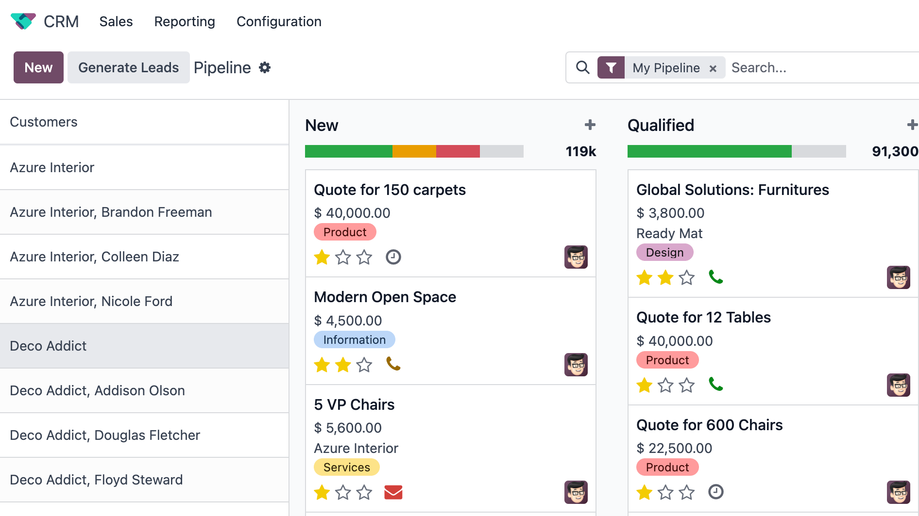 Chapter 3: Customize a kanban view — Odoo 18.0 ドキュメント