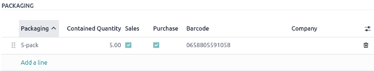 Set a barcode in the Inventory tab of a product form.