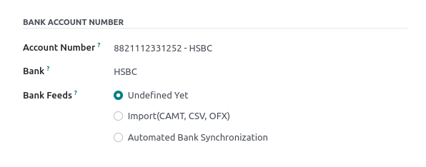 Configurația jurnalului contului bancar.