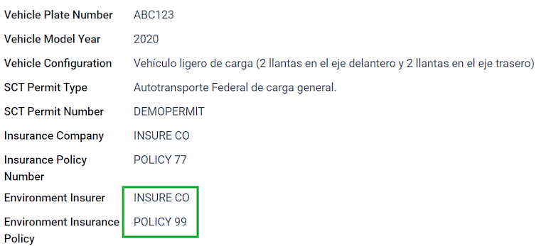 Câmpurile obligatorii ale asigurătorului de mediu Ghid de livrare.