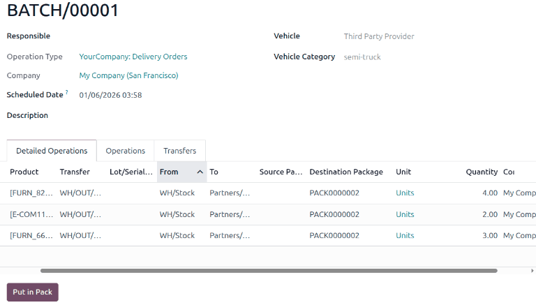 Specify a Package Type and, optionally, a package name.