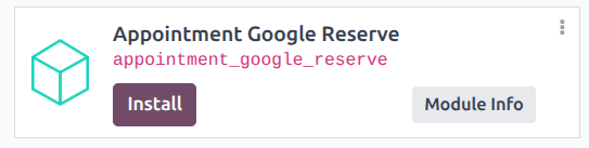 وحدة Google Reserve في تطبيق التطبيقات في Odoo.