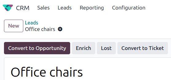 Buat tombol peluang pada rekaman lead.