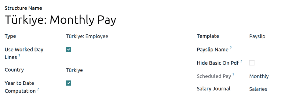 The top portion of the Türkiye salary rules.