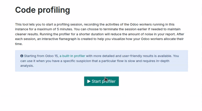 Using the code profiler