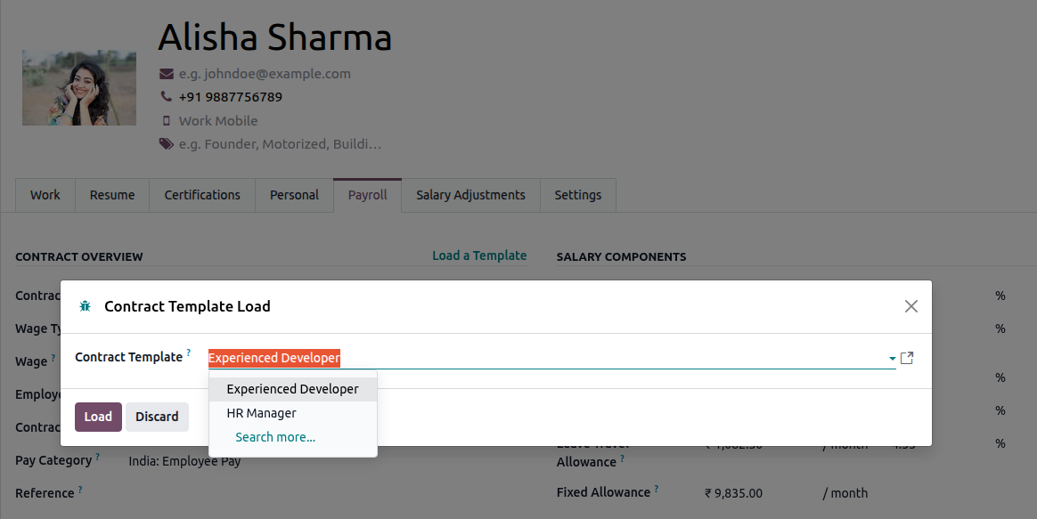 Load Indian Contract Template