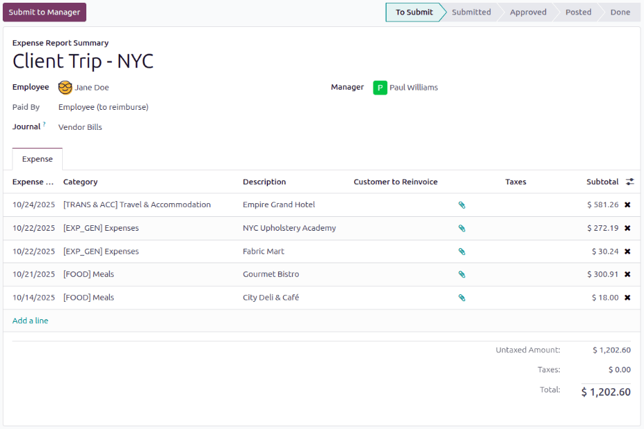 マネジャーに報告を提出します。