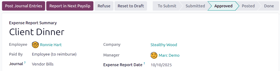 승인 대기 중인 한 건의 지출결의서입니다.