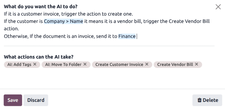 The AI prompt for a folder in the Documents app.