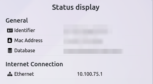 Status display with IoT box's IP address