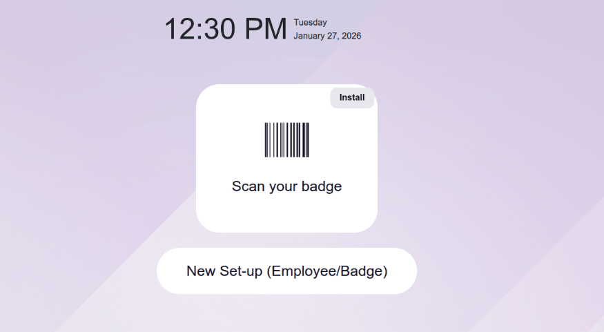 The barcode scanning dashboard from the Onboarding screen.
