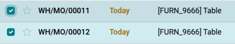 Select at least two orders using the same BoM to merge.