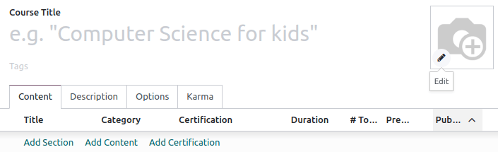 Maak je e-learningcursus aan.
