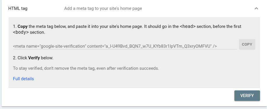 Open de HTML-labelsectie.