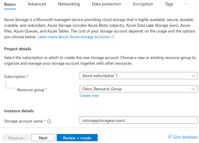 Een Microsoft Azure-opslagaccount aanmaken