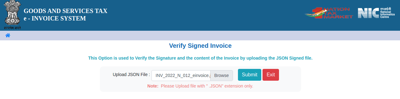 vyber JSON soubor pro ověření faktury