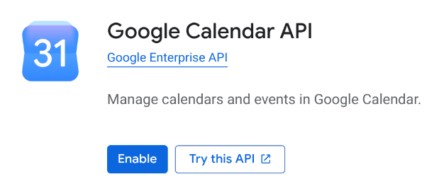 เปิดใช้งาน Google Calendar API