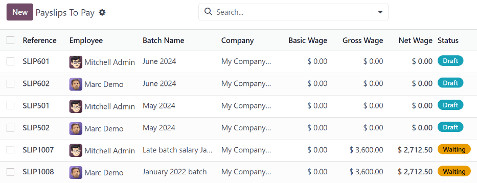 View all payslips that need to be paid on the Payslips To Pay page.