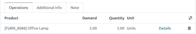 Find the Details link in the Operations tab of the delivery order.