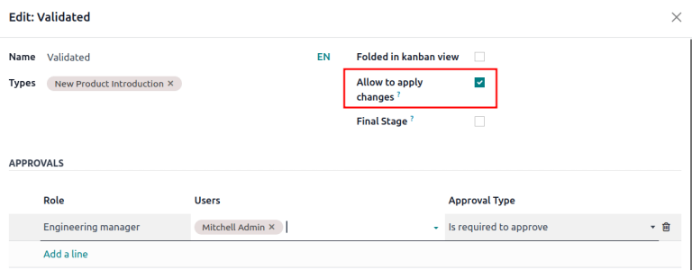 Show "Allow to apply changes" option is checked.