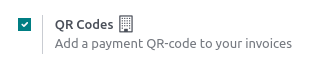 "QR Codes" feature activated