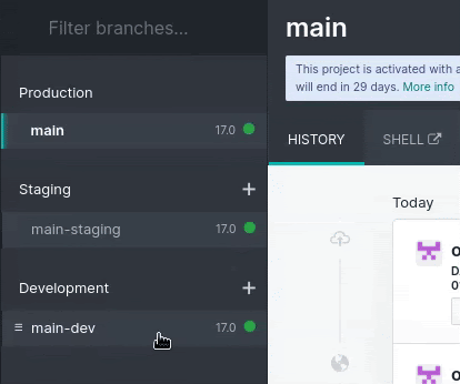 Merging branches into each other
