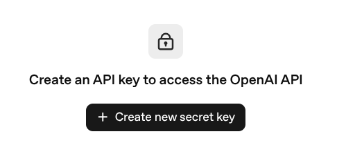 The API keys page in OpenAI.