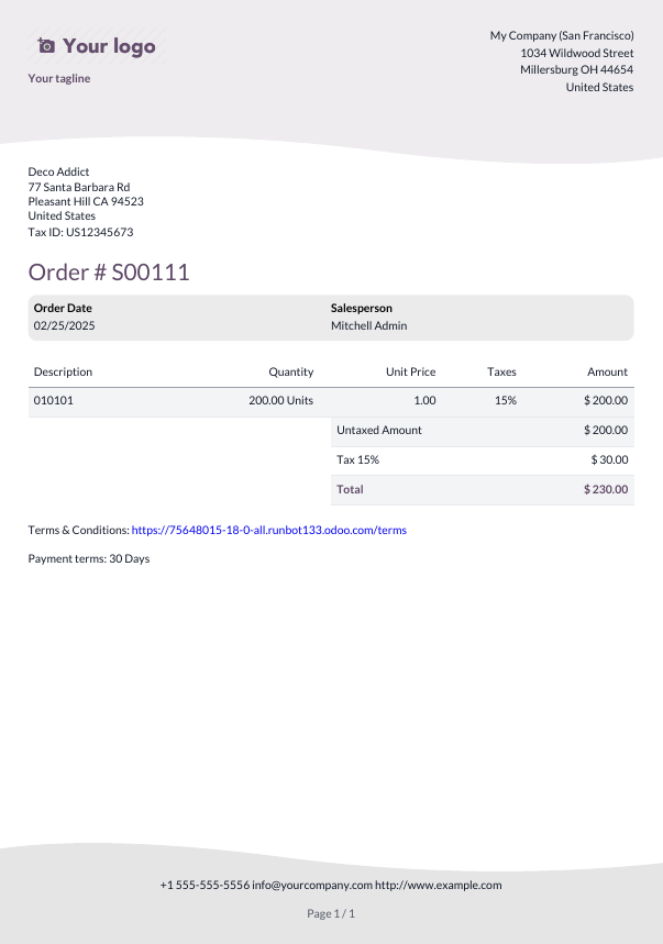 Wave report layout sample