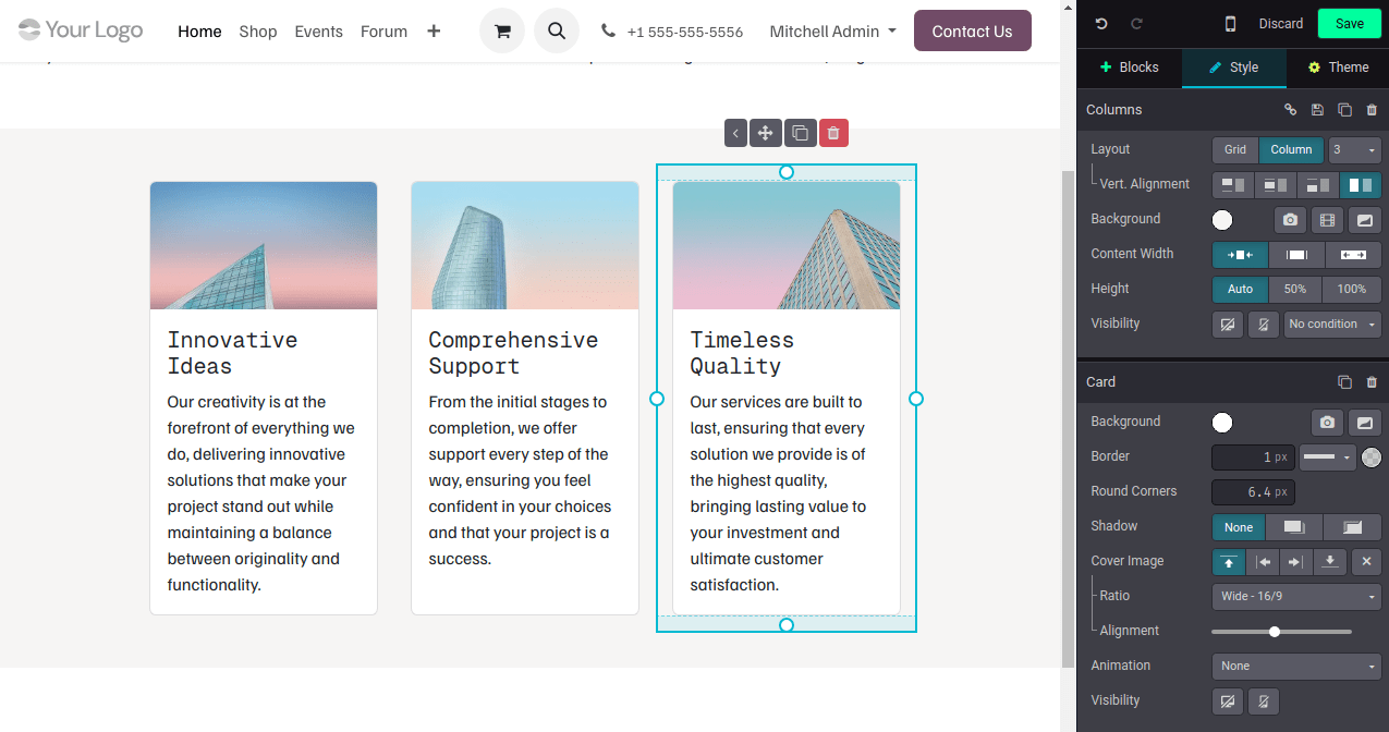 Type / to add website elements.