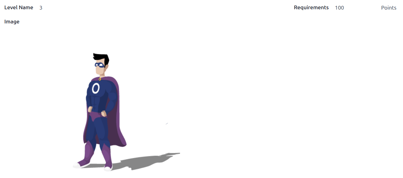 Un formulario de nivel en modo de edición.