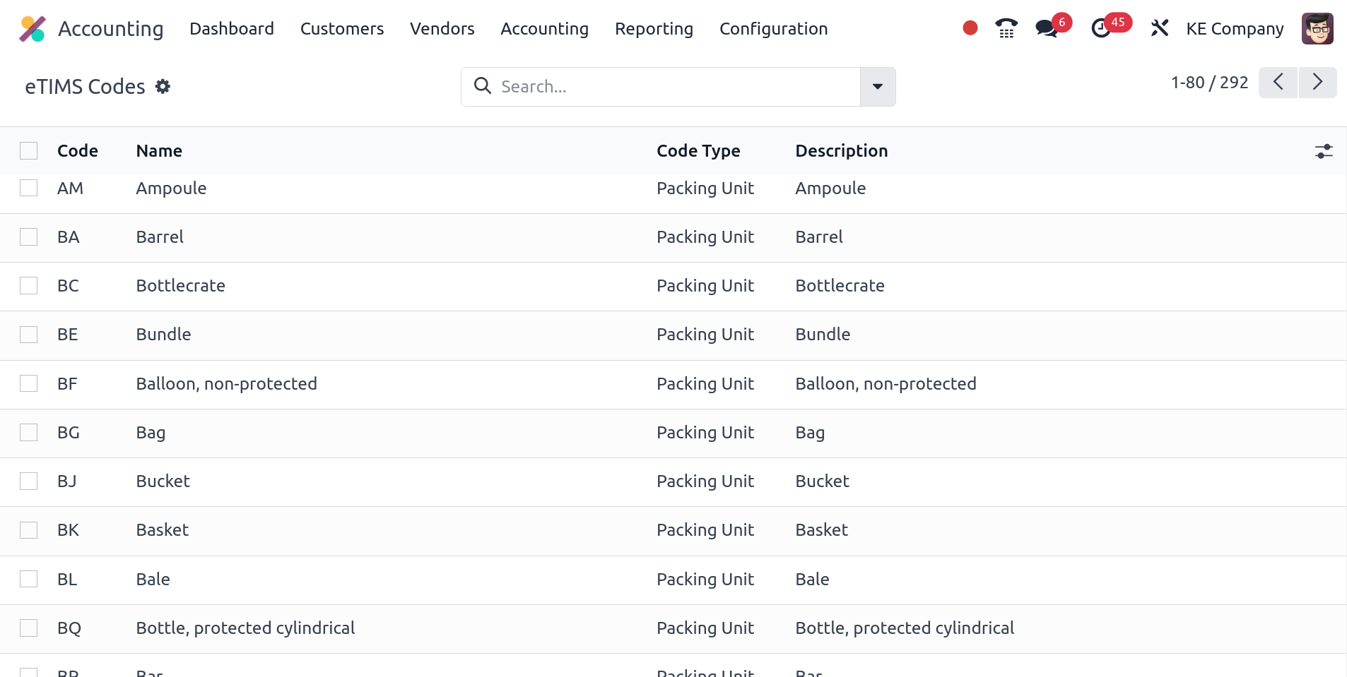 Lista de códigos OSCU obtenidos.
