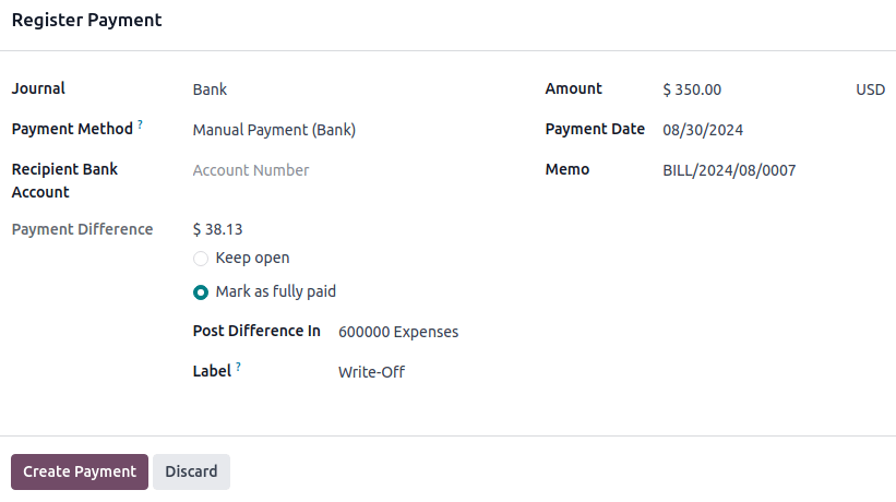 registrar un pago parcial