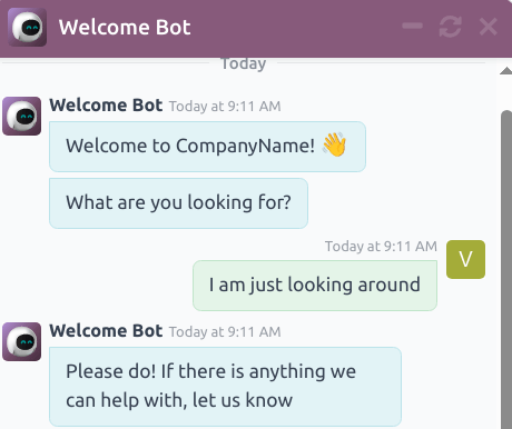 The refresh button at the top of the message window.