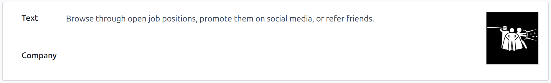 Una presentación de capacitación en modo de edición, con los campos principales resaltados.