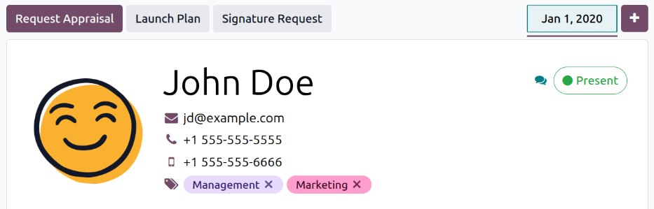The Launch Plan button on the employee profile.