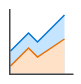 Stacked area chart icon