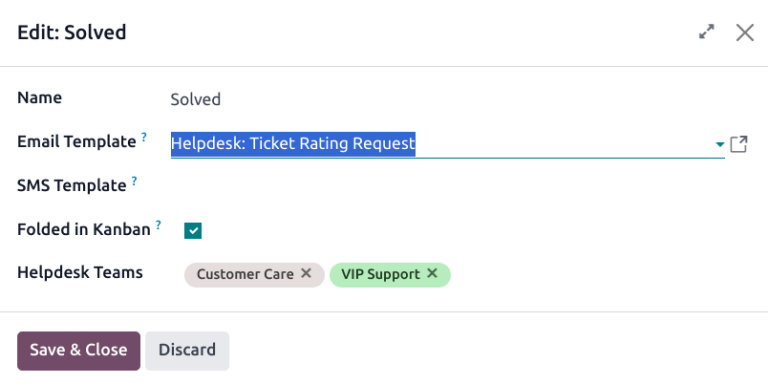Instellingenpagina van een fase.