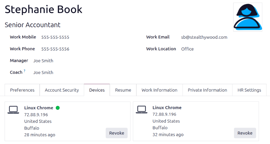 The Kanban view of all user devices.