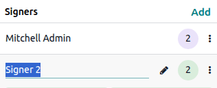 Editing the name of signers