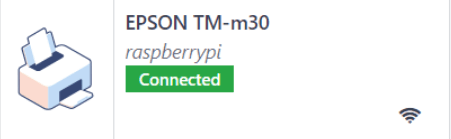 De printer zoals hij zou verschijnen in de lijst met apparaten van de IoT-app.