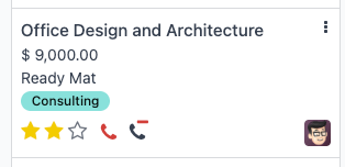 A sales opportunity with the option to remove a call from the Phone widget.